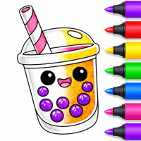 Bubble tea coloring game