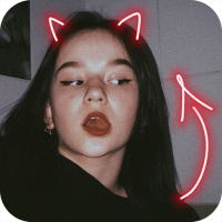 Neon Horns Devil - Neon Devil Crown Photo Editor